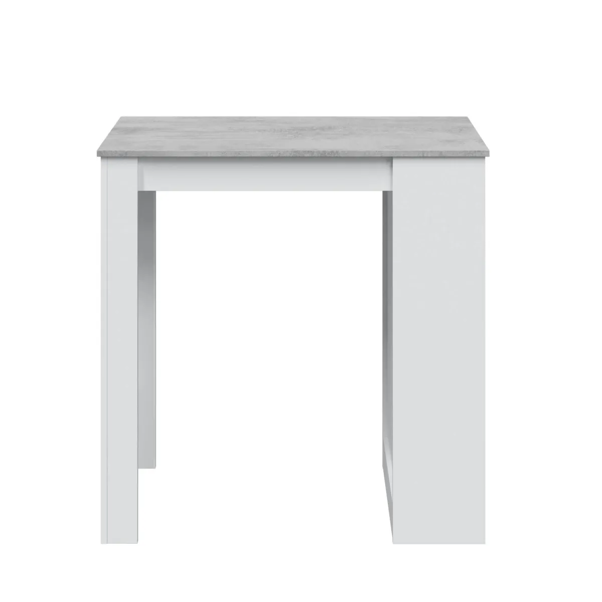 Cucina|Salotto > Dmora Tavolo rettangolare con scaffale 6 posti bianco e cemento 130x50cm - Andreoli Grigio, Bianco Cemento