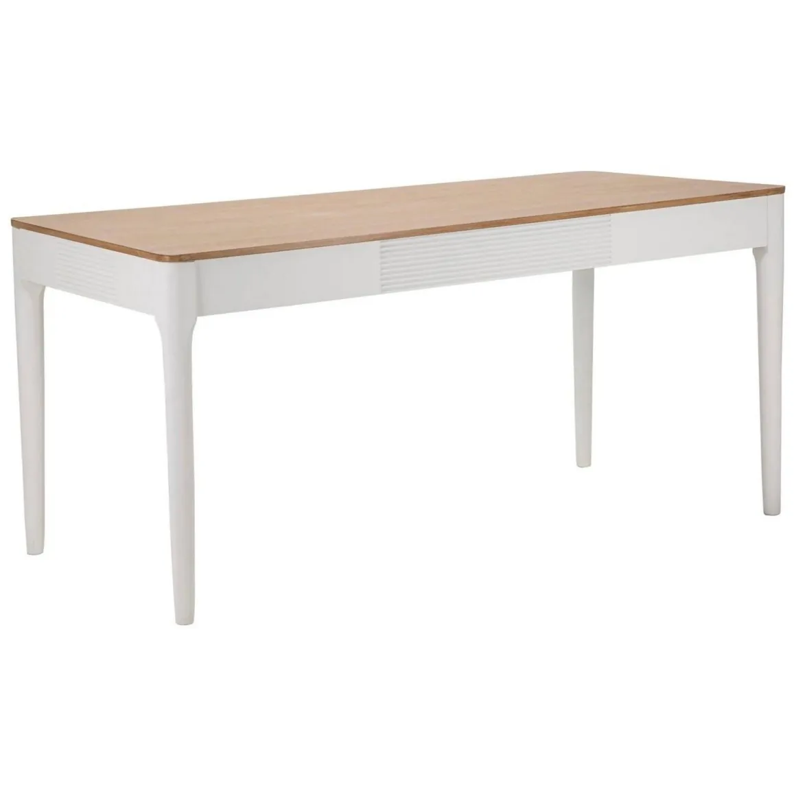 Tavolo rettangolare 8 posti bianco e marrone 180x60cm - Dindga