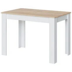 Tavoli Fissi|Cucina > Dmora Tavolo salvaspazio rettangolare 6 posti bianco e rovere 109x67cm - Anat Marrone, Bianco Rovere
