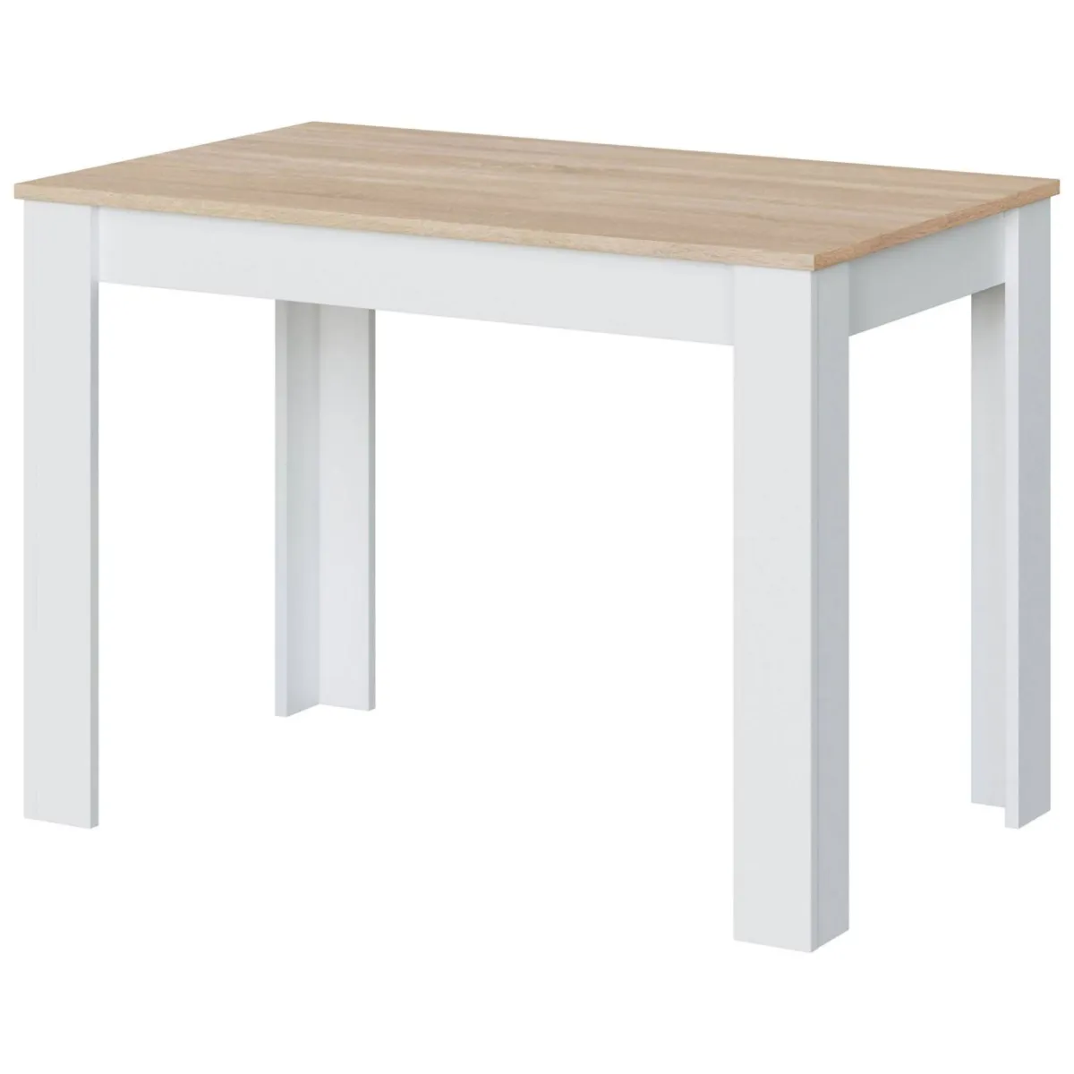 Tavoli Fissi|Cucina > Dmora Tavolo salvaspazio rettangolare 6 posti bianco e rovere 109x67cm - Anat Marrone, Bianco Rovere