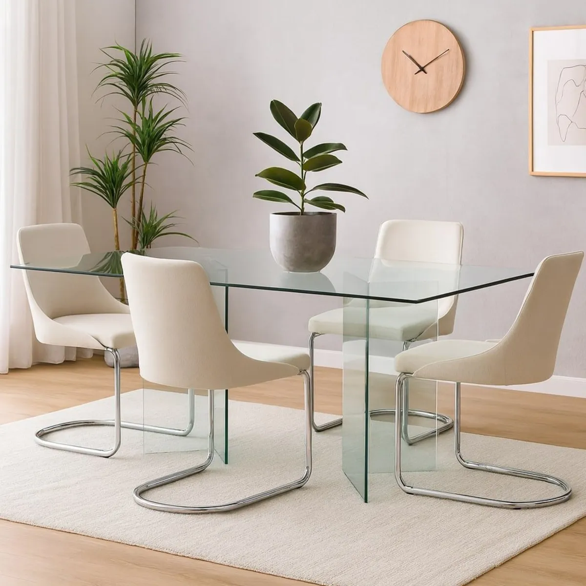 Tavoli Fissi|Cucina > Dmora Tavolo vetro rettangolare 10 posti 180x90cm - Armir Trasparente