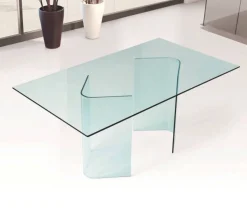 Tavoli Fissi|Cucina > Dmora Tavolo vetro rettangolare 10 posti 180x90cm - Armir Trasparente
