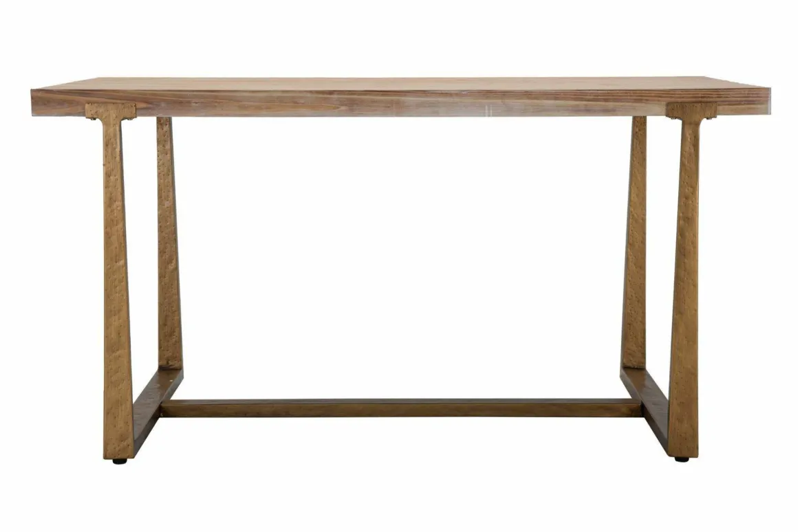 Tavolo vintage rettangolare 8 posti oro e marrone 150x90cm - Kazimir