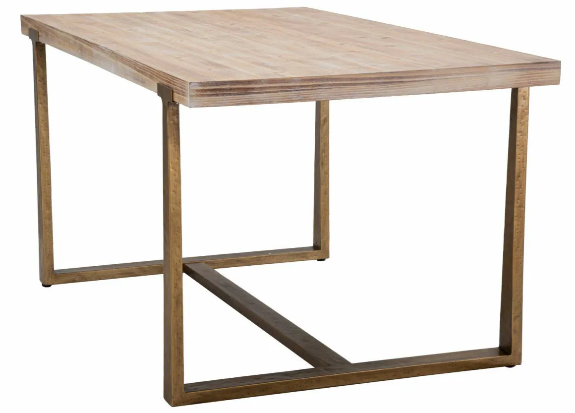 Tavolo vintage rettangolare 8 posti oro e marrone 150x90cm - Kazimir
