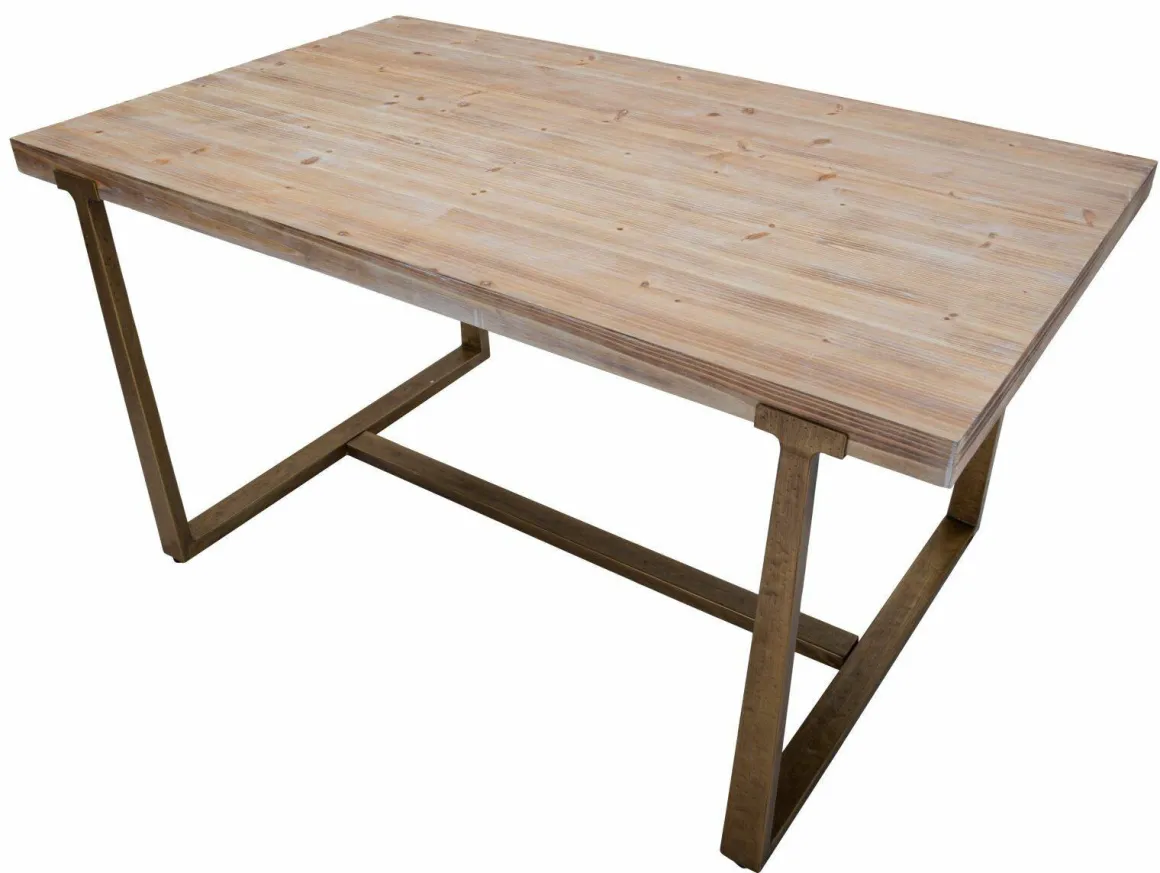 Tavolo vintage rettangolare 8 posti oro e marrone 150x90cm - Kazimir