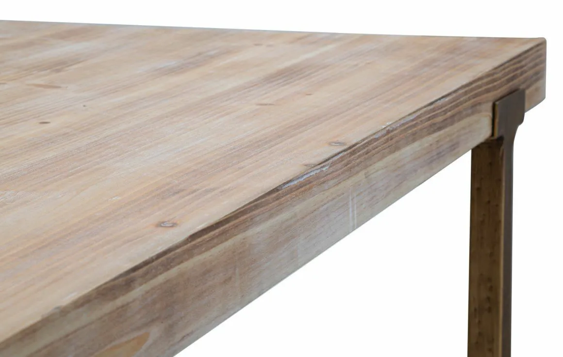 Tavolo vintage rettangolare 8 posti oro e marrone 150x90cm - Kazimir
