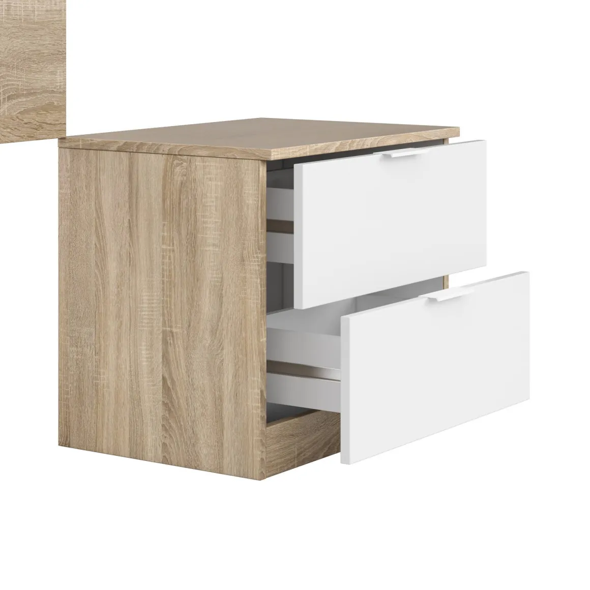 Testiera Aleangy, 100h50 cm, Rovere e Bianco