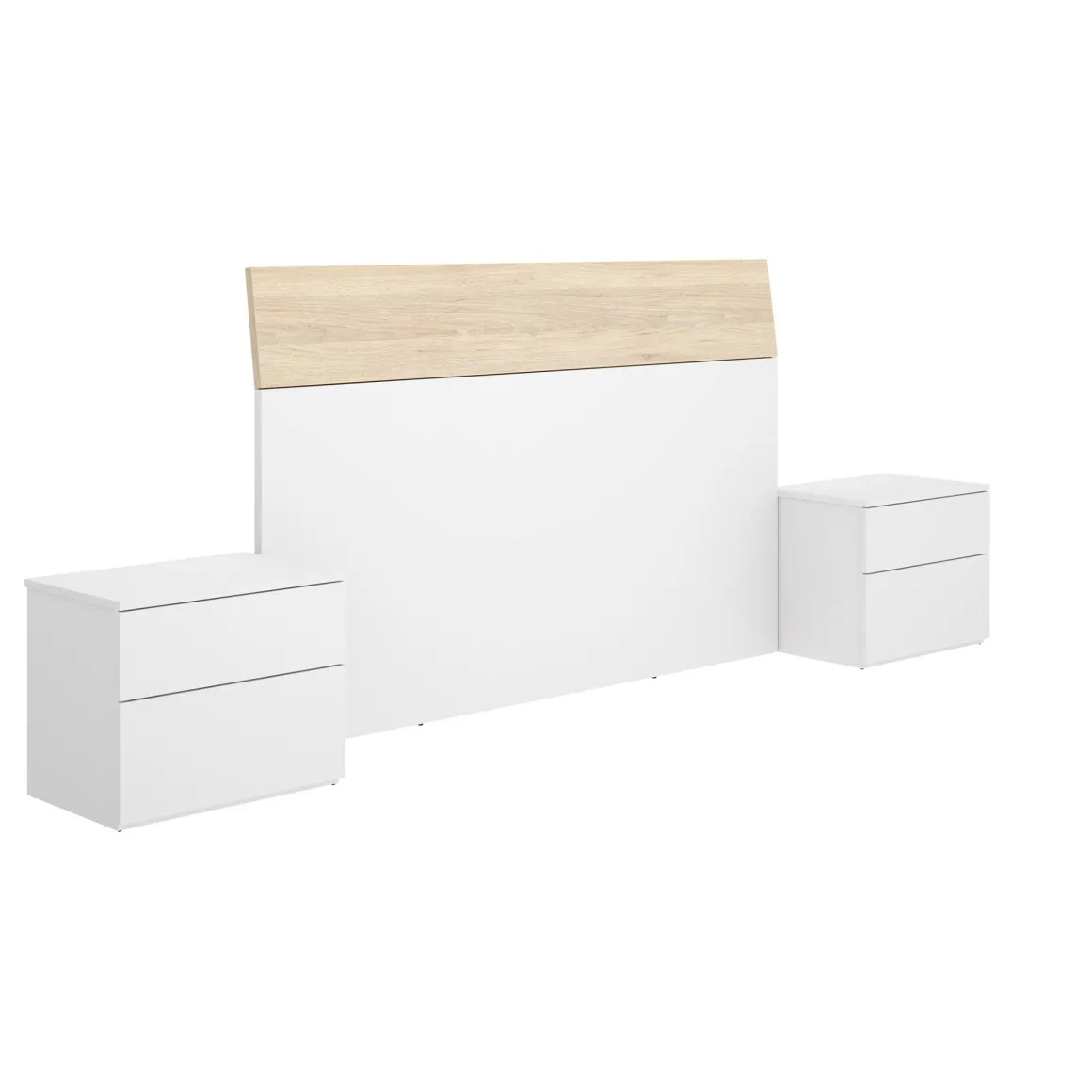 Testiera letto Acros, 161x4h100 cm, Bianco e Rovere