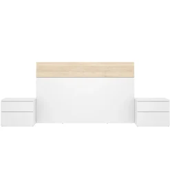 Testiera letto Acros, 161x4h100 cm, Bianco e Rovere