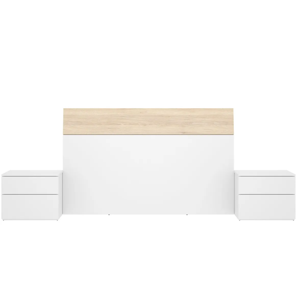 Testiera letto Acros, 161x4h100 cm, Bianco e Rovere