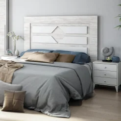 Testiera Letto Bianco Bianco Anticato 248x33 cm, Colore Struttura Bianco - Manduria