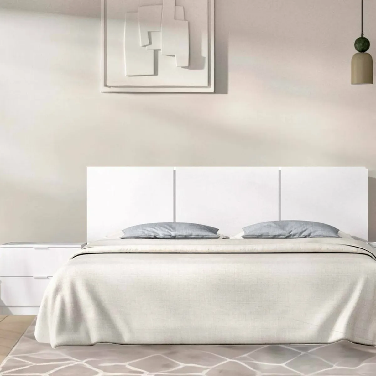 Testiere > Dmora Testiera Letto Matrimoniale 157x34.2 cm, - Chanhom Bianco