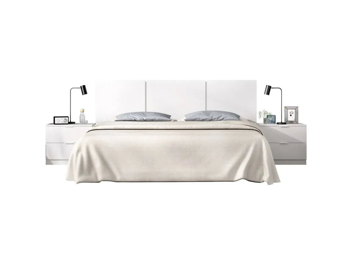 Testiera Letto Bianco Matrimoniale 256.8x34.2 cm, - Oliwa