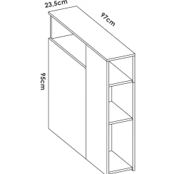 Testiere > Dmora Testiera Letto Singolo 23.4x99 cm, - Haitang Bianco