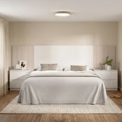Testiera Letto Marrone Marrone Rovere Matrimoniale Colore Struttura Marrone 258.6x34.2 cm, Sfumatura Colore Struttura Rovere - Dujuan