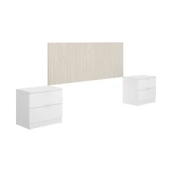 Testiera Letto Marrone Marrone Rovere Matrimoniale Colore Struttura Marrone 258.6x34.2 cm, Sfumatura Colore Struttura Rovere - Nona