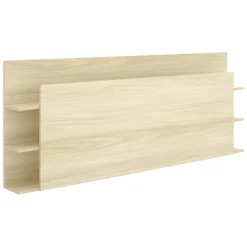 Testiere > Dmora Testiera Letto Vani Libreria Piazza e Mezza 19x181 cm - Socorro Marrone Rovere