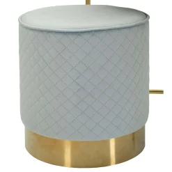 Toeletta Azzurro Celeste oro un Cassetto Rivestimento in Velluto Trapuntato 52x52x70h cm, Sfumatura Colore Struttura Celeste - Mbale