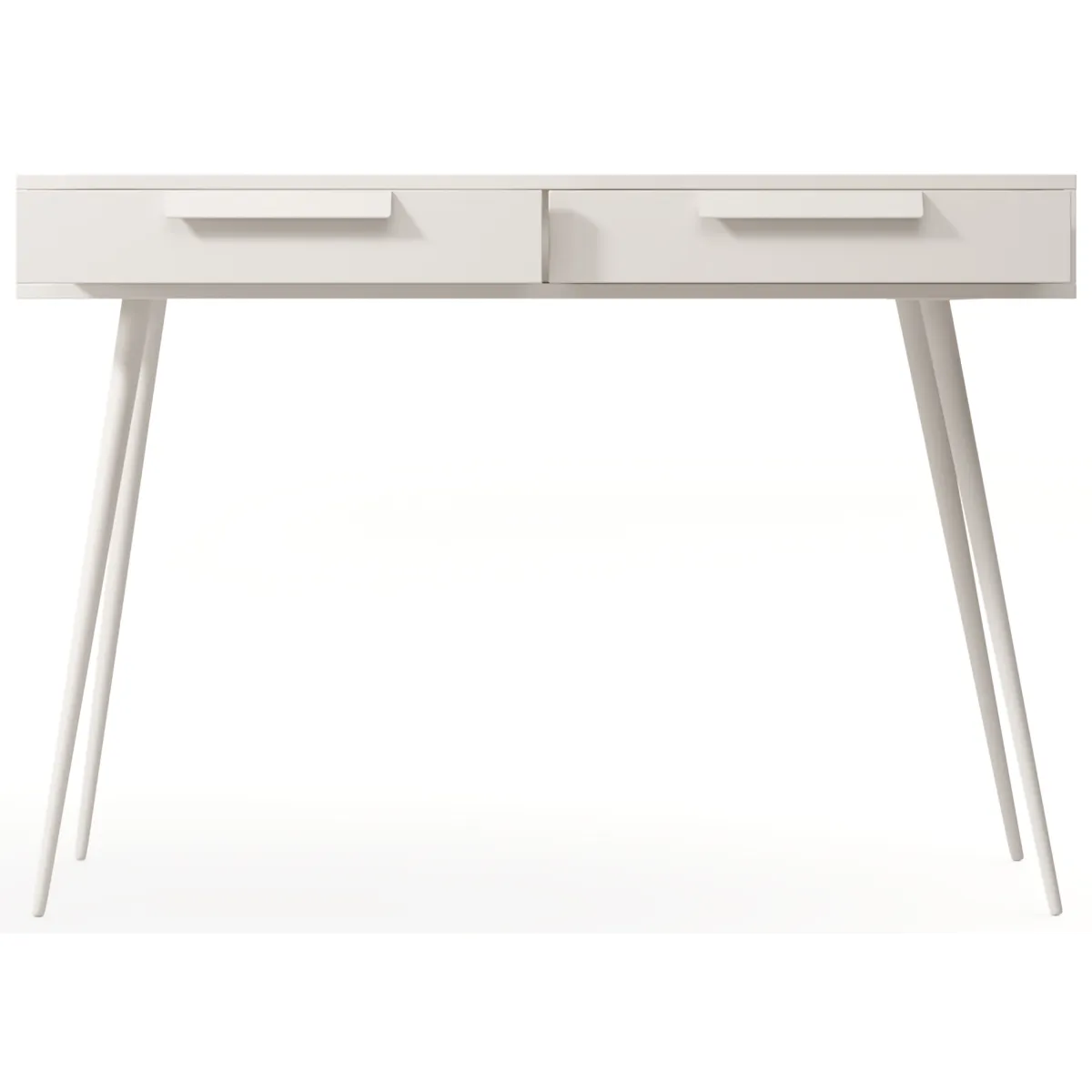 Toelette Trucco > Dmora Toeletta 2 Cassetti Sfumatura Colore Ripiano Cashmere 187x40x52h cm, Materiale Struttura in Metallo - Katilaka Beige Cashmere