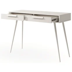 Toelette Trucco > Dmora Toeletta 2 Cassetti Sfumatura Colore Ripiano Cashmere 187x40x52h cm, Materiale Struttura in Metallo - Katilaka Beige Cashmere