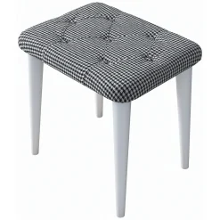 Toeletta Bianco Nero Specchio Incluso 2 Cassetti 103x40x112h cm, Colore Struttura Nero - Sutera