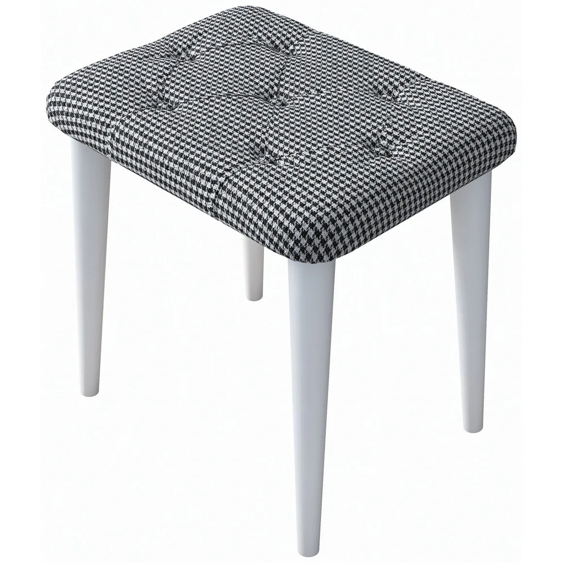 Toeletta Bianco Nero Specchio Incluso 2 Cassetti 103x40x112h cm, Colore Struttura Nero - Sutera