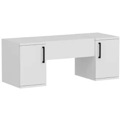 Toelette Trucco > Dmora Toeletta Bianco Nero Specchio Incluso 4 Cassetti 125x40x94h cm, con Piedini - Lusia Nero, Bianco