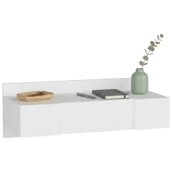 Toeletta Bianco Specchio Incluso 3 Ante 100x39x33h cm, Materiale Piano in Legno Nobilitato - Selci