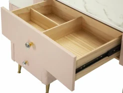 Toelette Trucco > Dmora Toeletta classica vintage 120x40x75h cm rosa e oro - Guidobono Oro, Rosa