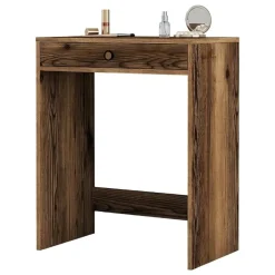 Toelette Trucco > Dmora Toeletta Specchio Incluso un Cassetto 70x85x40h cm, Materiale Piano in Legno Nobilitato - Carde Marrone Noce
