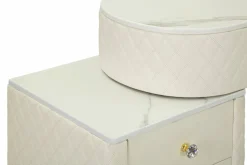Toeletta shabby elegante 120x40x75h cm bianco e oro - Guidobono