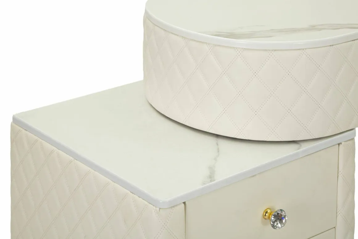 Toeletta shabby elegante 120x40x75h cm bianco e oro - Guidobono