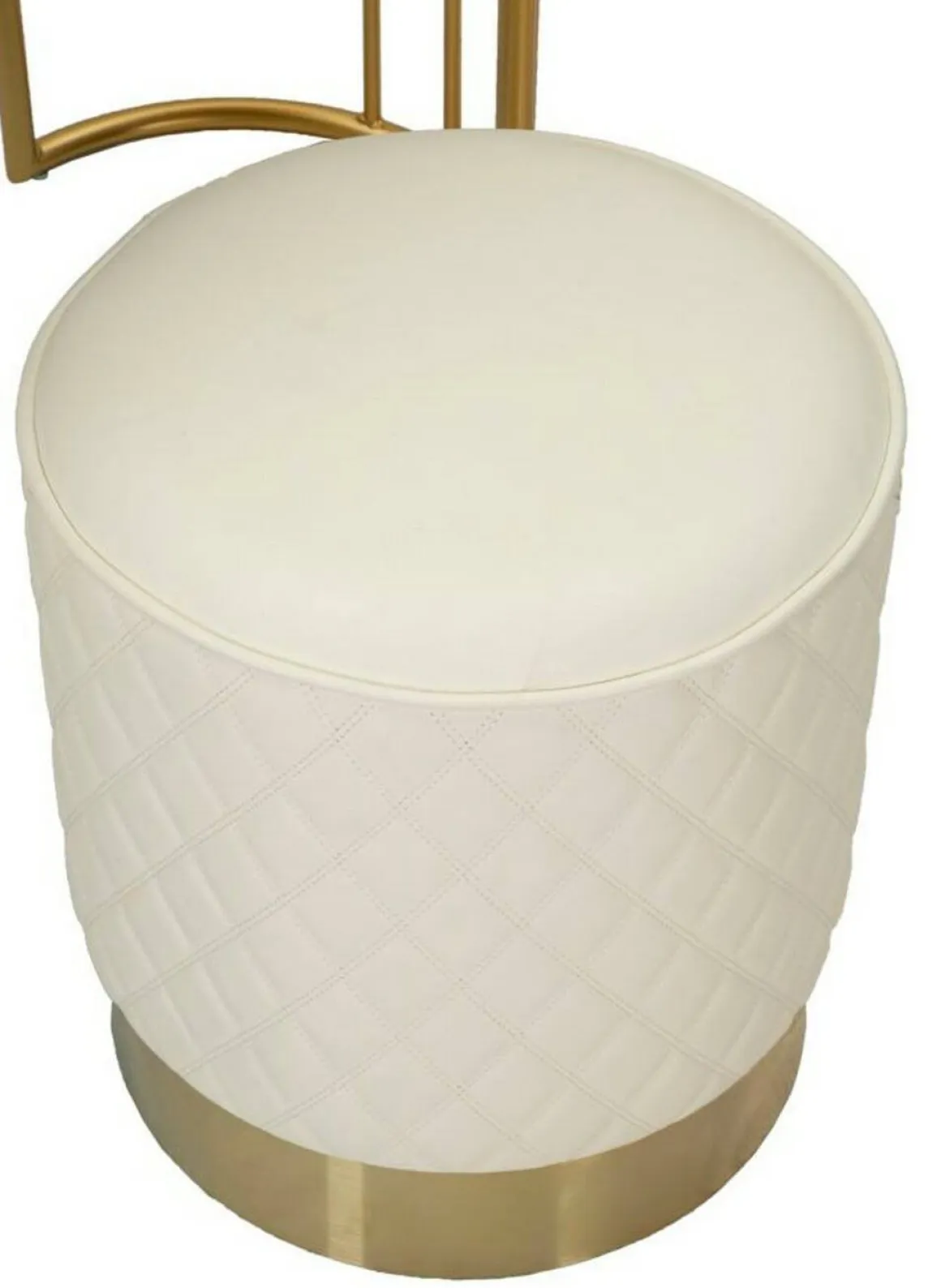 Toeletta shabby elegante 120x40x75h cm bianco e oro - Guidobono