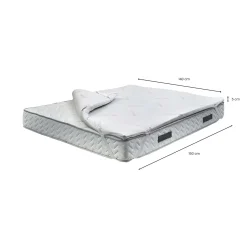 Topper Matrimoniali|Topper > Dmora Topper matrimoniale Alcatron, 100% Made in Italy, 140x200xh5 cm Bianco