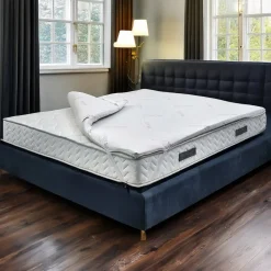 Topper Matrimoniali|Topper > Dmora Topper matrimoniale Andalu, 100% Made in Italy, 140x190xh5 cm Bianco