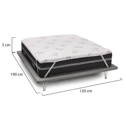 Topper|Topper Piazza E Mezza > Dmora Topper piazza e mezza Airo, Anti acaro e Anallergico, Cm 120x190h5 Bianco
