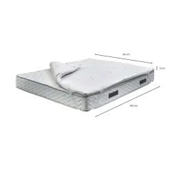 Topper|Topper Singoli > Dmora Topper singolo Delfina, 100% Made in Italy, 80x190xh5 cm Bianco