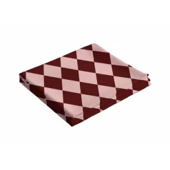 Tovaglia rettangolare no stiro 180x140 cm, rosa e bordeaux - Giocoliera - By Sarah Balivo
