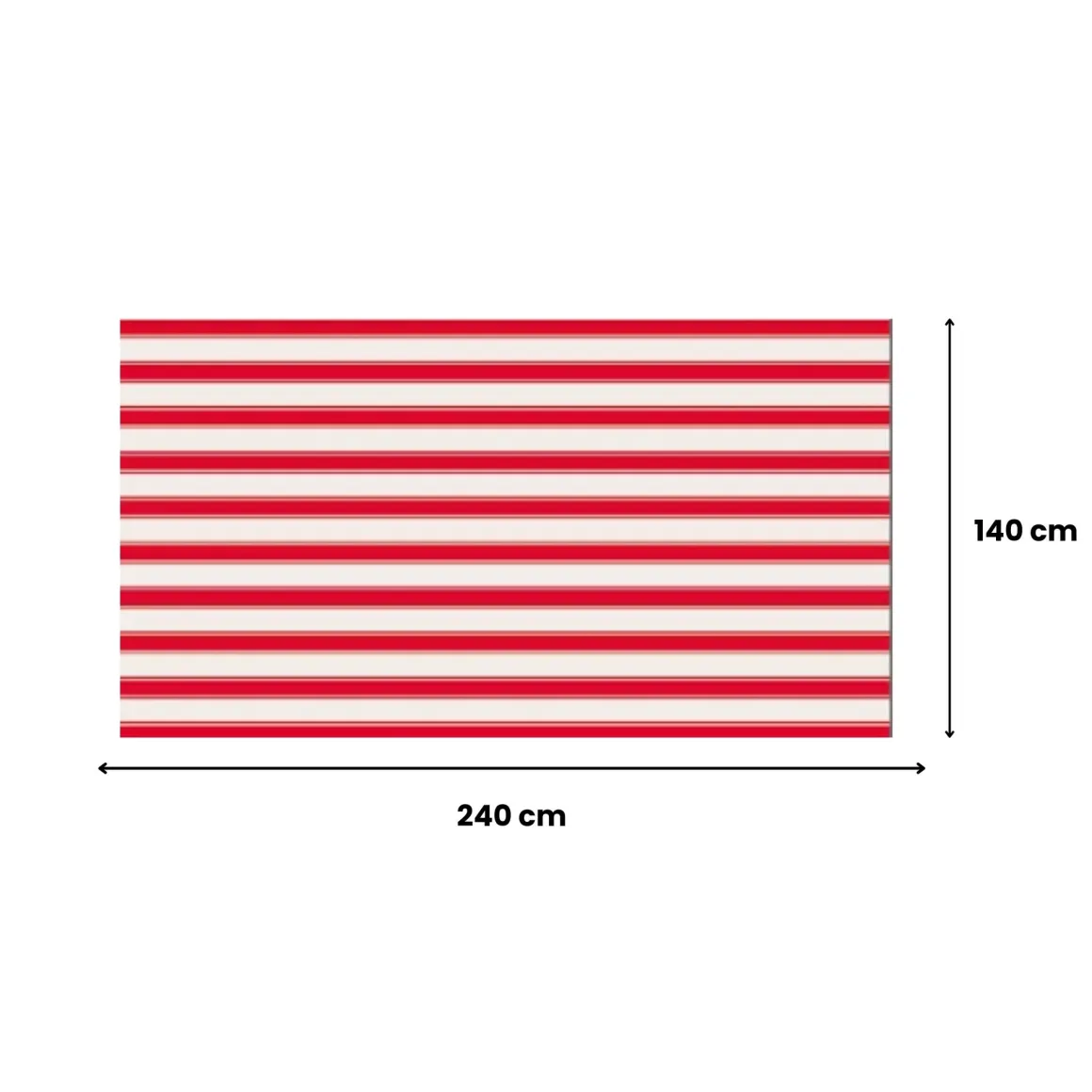 Tovaglia rettangolare no stiro 240x140 cm, beige e rosso scuro - Equilibrista - By Sarah Balivo
