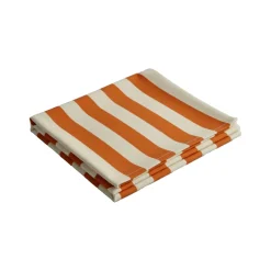 Tovaglia rettangolare no stiro 400x140 cm, arancione e beige - Trapezista - By Sarah Balivo