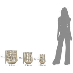 Oggettistica > Dmora Vaso set 3 Vasi, - Bapara Argento