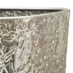 Vaso Argento set 2 Vasi, Finitura Effetto Materico, - Barale