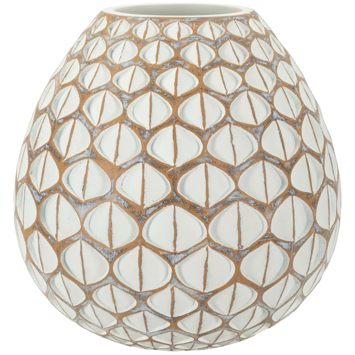 Vaso Beige Bianco Crema Colore Struttura Bianco Diametro 10.5 cm, Sfumatura Colore Struttura Crema - Bareti