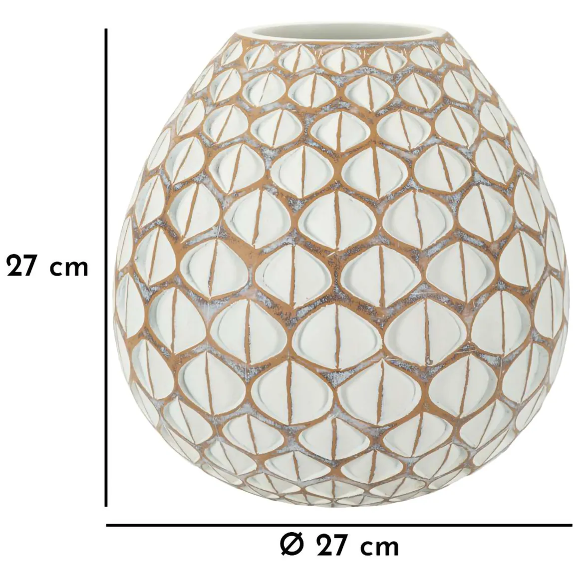 Vaso Beige Bianco Crema Colore Struttura Bianco Diametro 10.5 cm, Sfumatura Colore Struttura Crema - Bareti