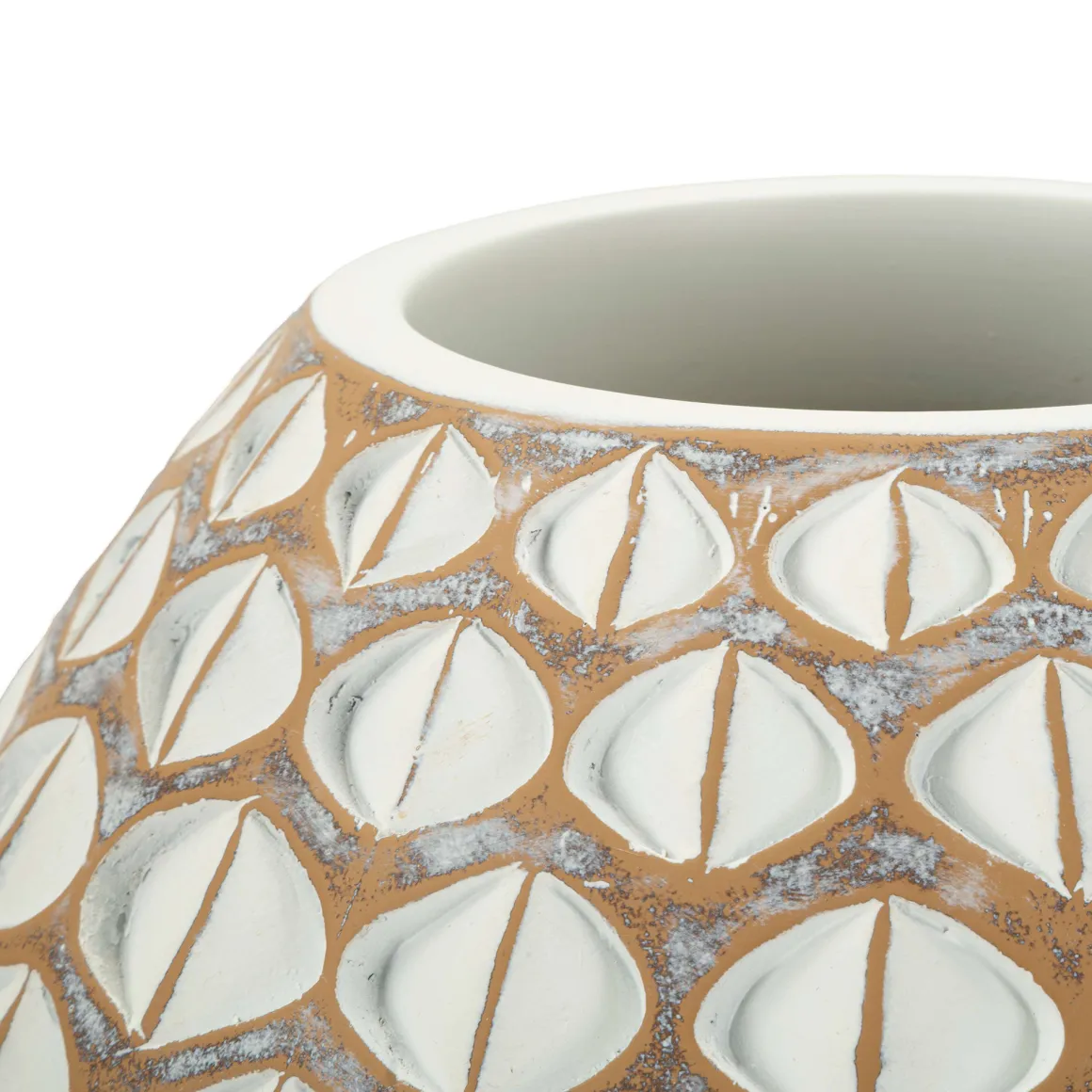 Vaso Beige Bianco Crema Colore Struttura Bianco Diametro 10.5 cm, Sfumatura Colore Struttura Crema - Bareti