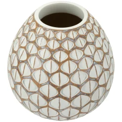 Vaso Beige Bianco Crema Colore Struttura Bianco Diametro 10.5 cm, Sfumatura Colore Struttura Crema - Bareti