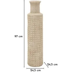 Oggettistica > Dmora Vaso Finitura Effetto Sabbia Diametro 18 cm, - Fatenoti Beige