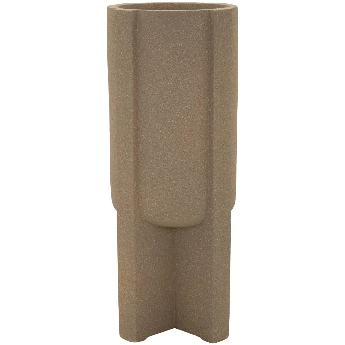 Oggettistica > Dmora Vaso Finitura Geometrica, - Fato Beige
