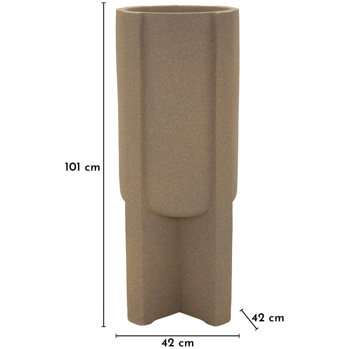 Oggettistica > Dmora Vaso Finitura Geometrica, - Fato Beige