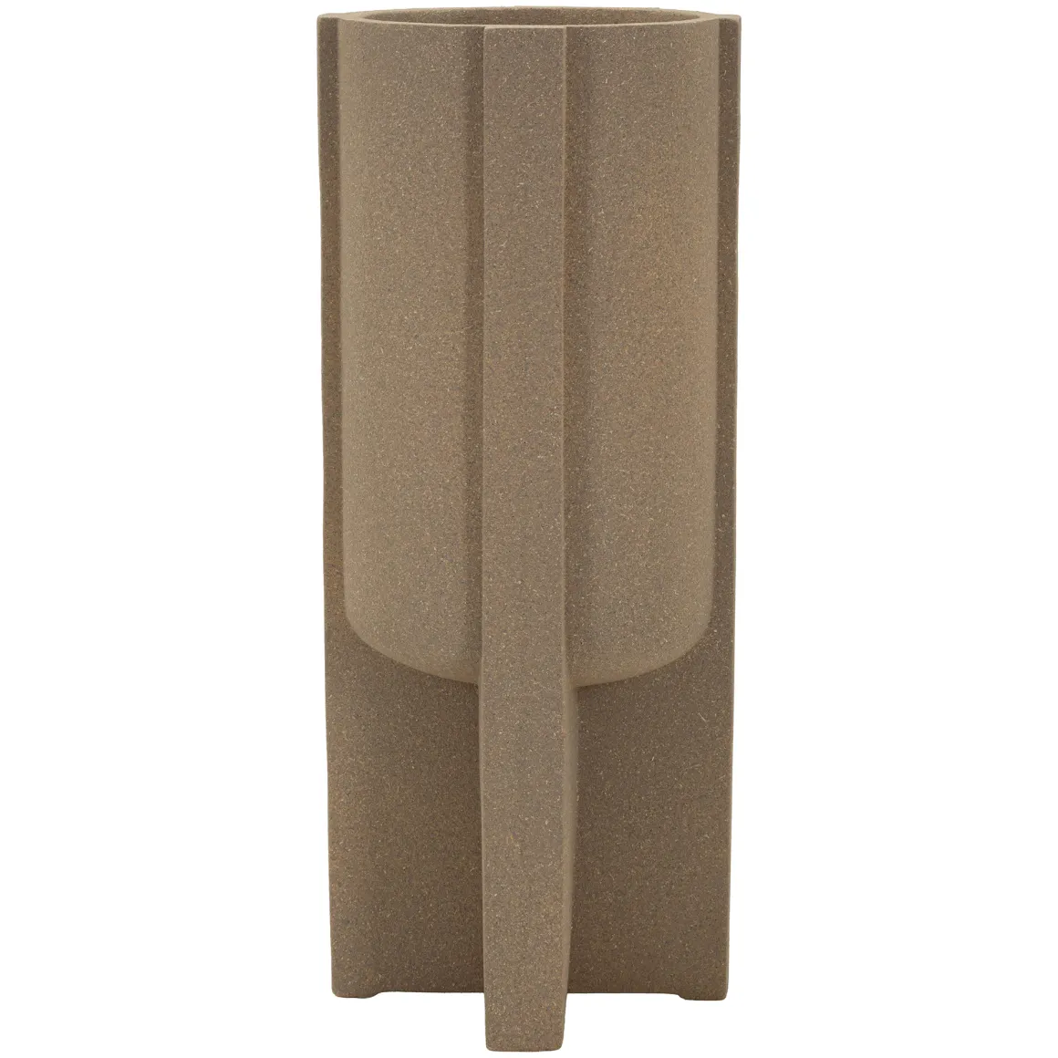 Oggettistica > Dmora Vaso Finitura Geometrica, - Fato Beige